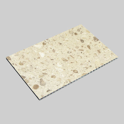 แผงคอมโพสิตอลูมิเนียม Terrazzo สีเบจทนไฟ 3 มม. A2 | 1220×2440มม