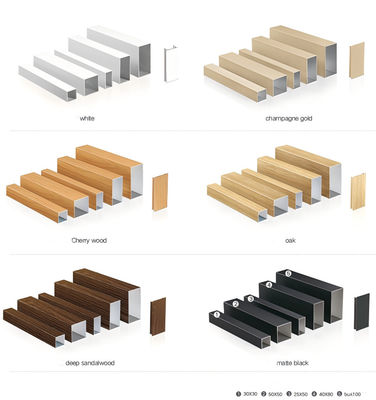 ระเบียงลานหลังคาด้านนอก อลูมิเนียมแขวน อลูมิเนียม Baffle ระเบียงลานหลังคา